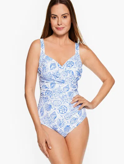 Miraclesuit Misses - Â® Sanibel One Piece - Seashell Tiles - Blue Sky - 6 Talbots In Blue Sky