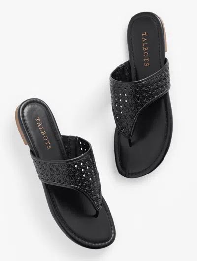Talbots Gigi Faux Nappa Sandals - Black - 11m  In Black