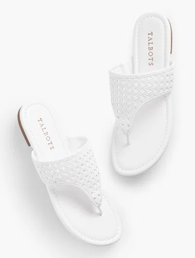 Talbots Gigi Faux Nappa Sandals - White - 11m  In White