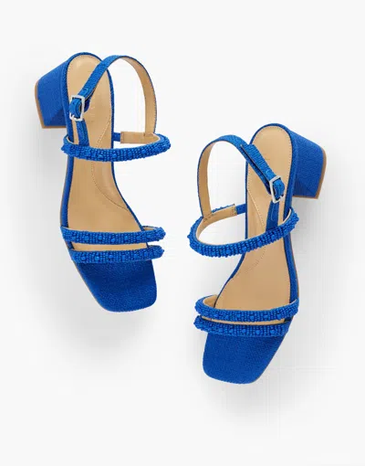 Shop Talbots Maya Beaded Block Heel Sandals - Blueberry Hill - 11m