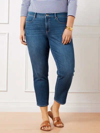 Shop Talbots Plus Size - Crop Straight Leg Jeans - York Wash - 14