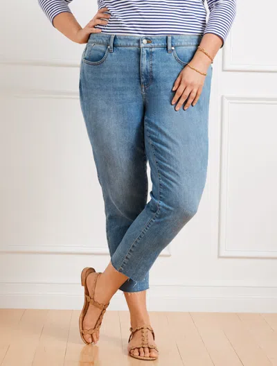 Shop Talbots Plus Size - Crop Straight Leg Jeans - Lenox Wash - 18