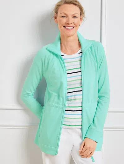 Talbots Modal French Terry Jacket - Fresh Aqua - 1x  In Fresh Aqua