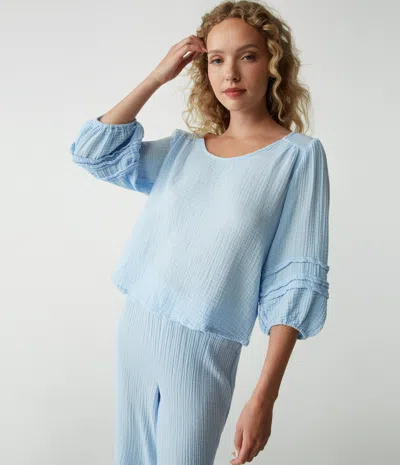 Michael Stars Pruitt Balloon Sleeve Top In Spritz