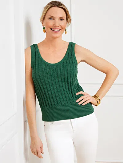 Shop Talbots Plus Size - Textured Sweater Shell - Heritage Green - 3x - 100% Cotton