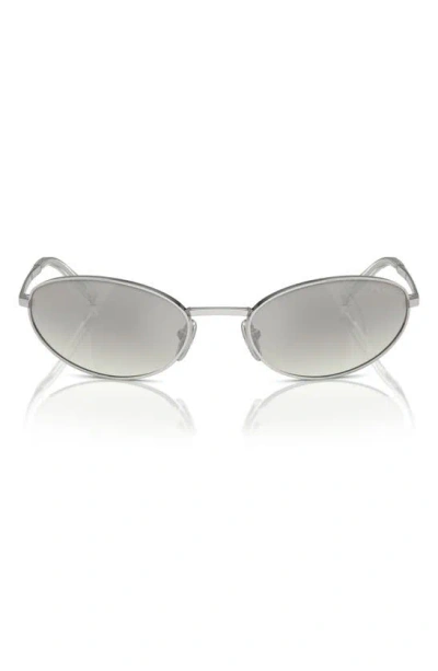 Shop Prada 59mm Oval Sunglasses In Silver