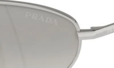 Shop Prada 59mm Oval Sunglasses In Silver