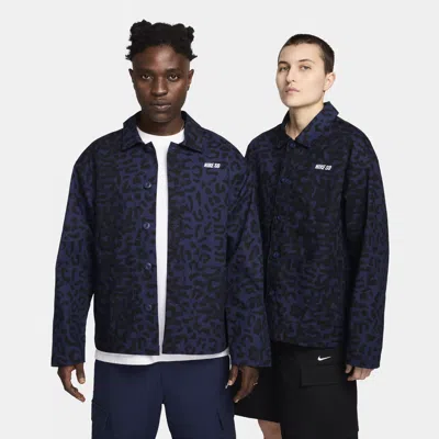Shop Nike Unisex  Sb Allover Print Skate Chore Coat In Blue