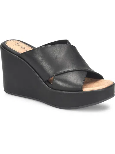 Shop B.o.c. Cici Womens Wrapped Wedge Casual Wedge Sandals In Black