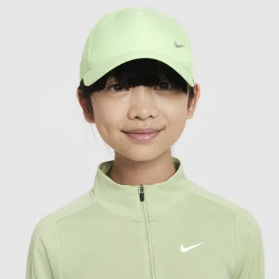 Shop Nike Dri-fit Club Kids' Unstructured Metal Swoosh Cap In Green