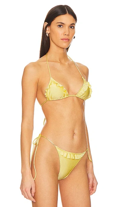 Shop Shani Shemer Beth Bikini Top In Yellow Macaron