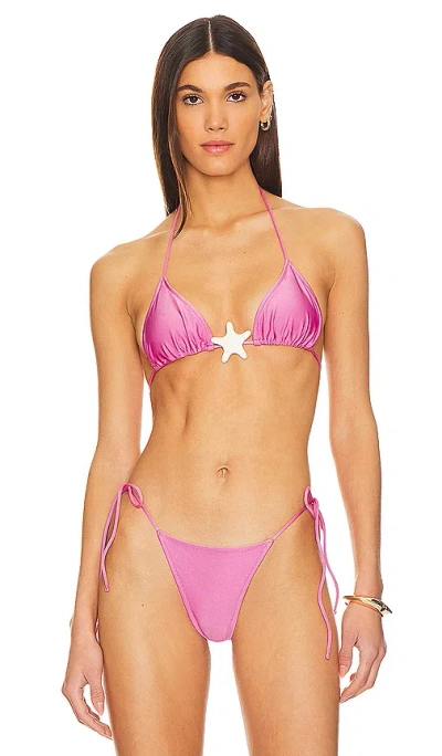 Shop Shani Shemer Andrina Bikini Top In Pink Macaron