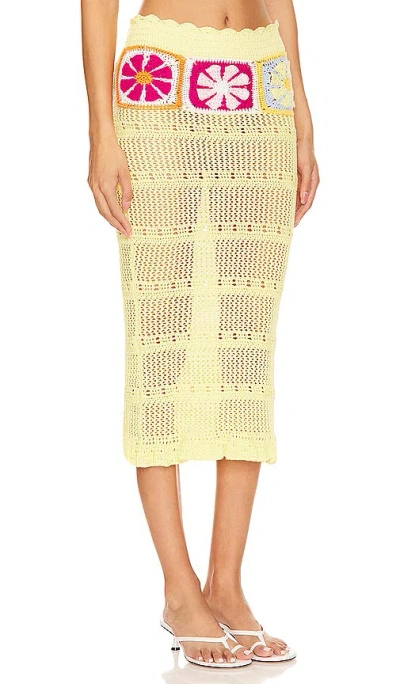 Shop Lovers & Friends Florence Midi Skirt In Yellow Multi