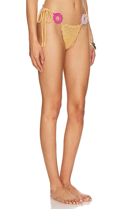 Lovers & Friends Jinny Crochet Bikini Bottom In Peach Multi
