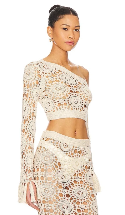 Tularosa Luanne Cold Shoulder Top In Light Beige