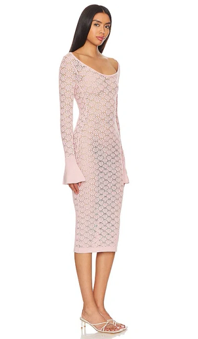 Shop Tularosa Netia Long Sleeve Midi Dress In Baby Pink