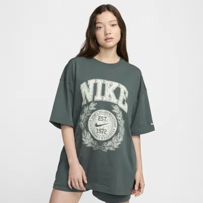 Shop Nike Women's  Sportswear Essential Oversized T-shirt In Green