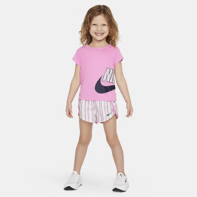 Shop Nike Dri-fit Happy Camper Toddler Sprinter Set In White