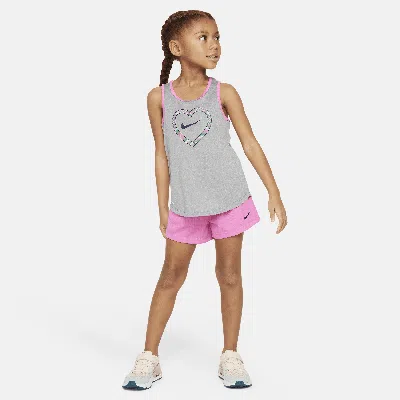 Shop Nike Dri-fit Happy Camper Little Kids' Mesh Shorts Set In Pink