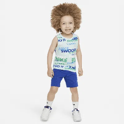 Shop Nike Sportswear Pe Toddler Printed Tank Top Set In Blue