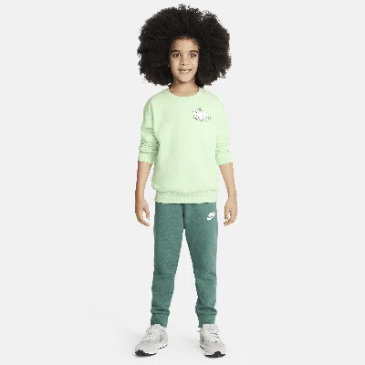 Shop Nike Sportswear Create Your Own Adventure Little Kids' French Terry Graphic Crew Set In Green