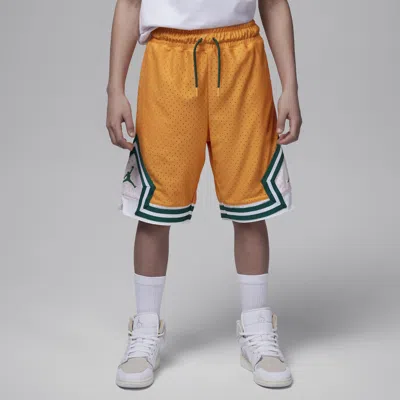 Shop Jordan Air Big Kids' Dri-fit Diamond Shorts In Orange