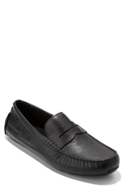 Shop Cole Haan Wyatt Penny Driver In Black/ Black