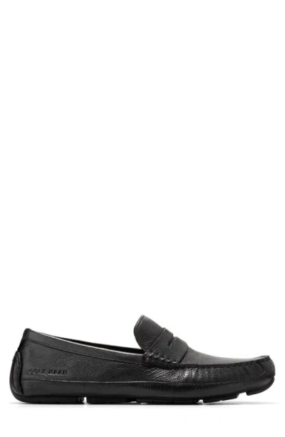 Cole Haan Wyatt Penny Driver In Black/ Black
