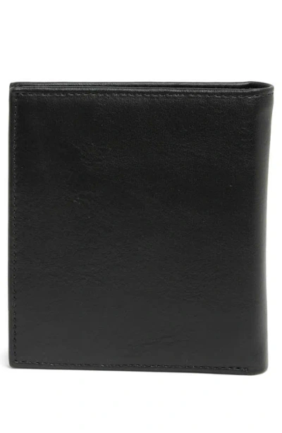 Shop Original Penguin Euro Leather Bifold Wallet In Black