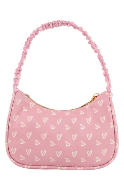 Shop Jessica Simpson Kids' Heart Print Shoulder Bag In Pink