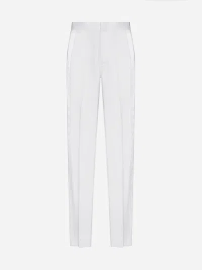 Shop Givenchy Wool And Mohair Trousers In White