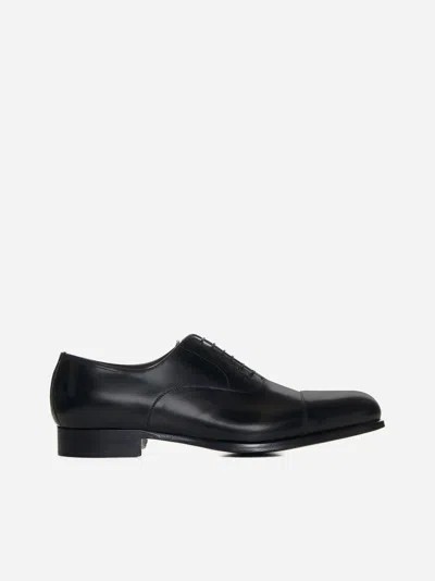 Shop D4.0 Leather Oxford Shoes In Black