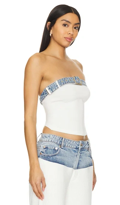 Ser.o.ya Etta Top In White & Coastline