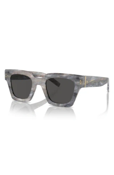Shop Dolce & Gabbana 48mm Square Sunglasses In Lite Grey