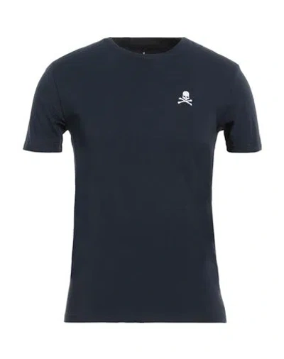 Shop Philipp Plein Man T-shirt Midnight Blue Size Xxl Cotton, Elastane