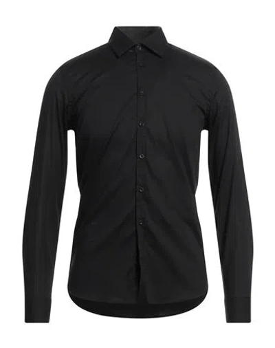 Shop Sseinse Man Shirt Black Size Xxl Cotton, Elastane