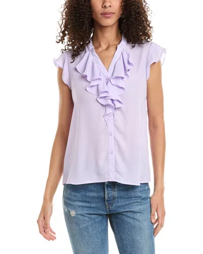 Shop T Tahari Flutter Sleeve Top In Purple