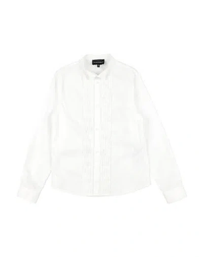 Shop Emporio Armani Toddler Boy Shirt White Size 4 Cotton