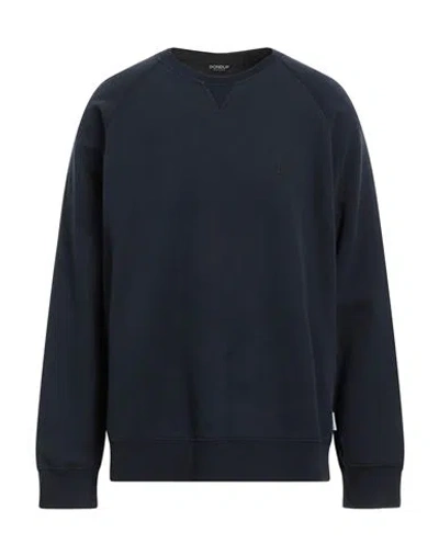 Shop Dondup Man Sweatshirt Navy Blue Size Xxl Cotton, Elastane