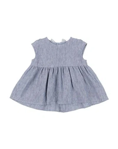 Shop Il Gufo Toddler Girl Top Slate Blue Size 6 Linen