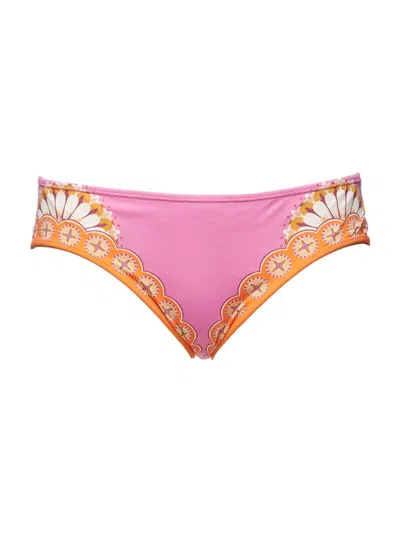 Shop La Doublej Women's Sunset Bikini Bottom In Napoli Plates Placee Pink