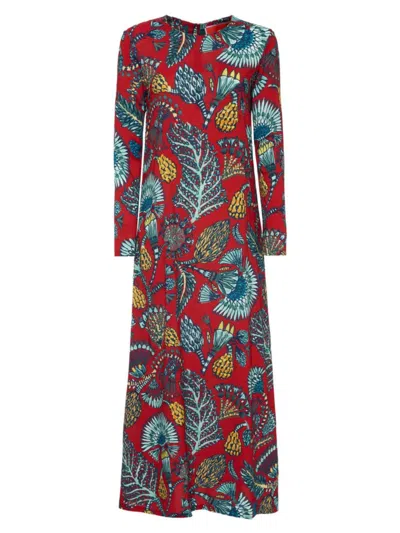 Shop La Doublej Women's Long Sleeve Swing Dress In Sicomore Red