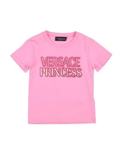 Shop Versace Young Toddler Girl T-shirt Pink Size 5 Cotton