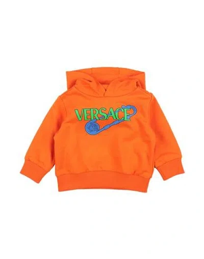 Shop Versace Young Newborn Sweatshirt Orange Size 3 Cotton, Elastane