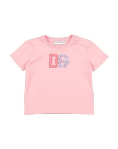Shop Dolce & Gabbana Newborn Girl T-shirt Pink Size 3 Cotton, Polyester, Viscose