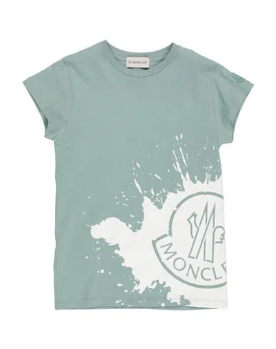 Shop Moncler Toddler Boy T-shirt Sage Green Size 6 Cotton