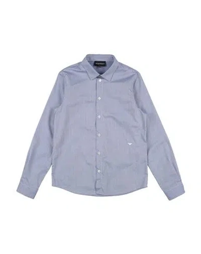 Shop Emporio Armani Toddler Boy Shirt Slate Blue Size 5 Cotton
