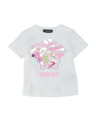 Shop Versace Young Toddler Girl T-shirt Off White Size 6 Cotton