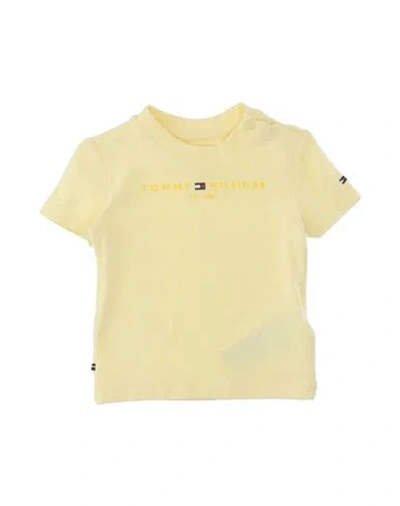 Shop Tommy Hilfiger Newborn Girl T-shirt Light Yellow Size 3 Cotton, Elastane