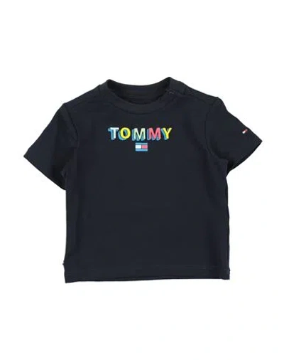 Shop Tommy Hilfiger Newborn Boy T-shirt Midnight Blue Size 3 Cotton, Elastane
